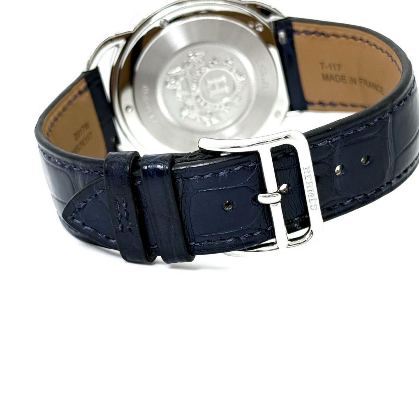 HERMES エルメス アルソー AR7Q.810 ネイビー QZ メンズ 腕時計 稼働品