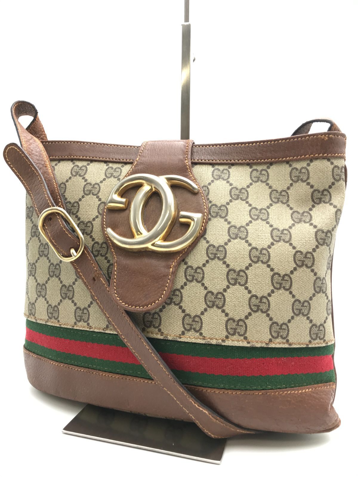 希少 GUCCI オールドグッチ ショルダーバッグ シェリーライン GG