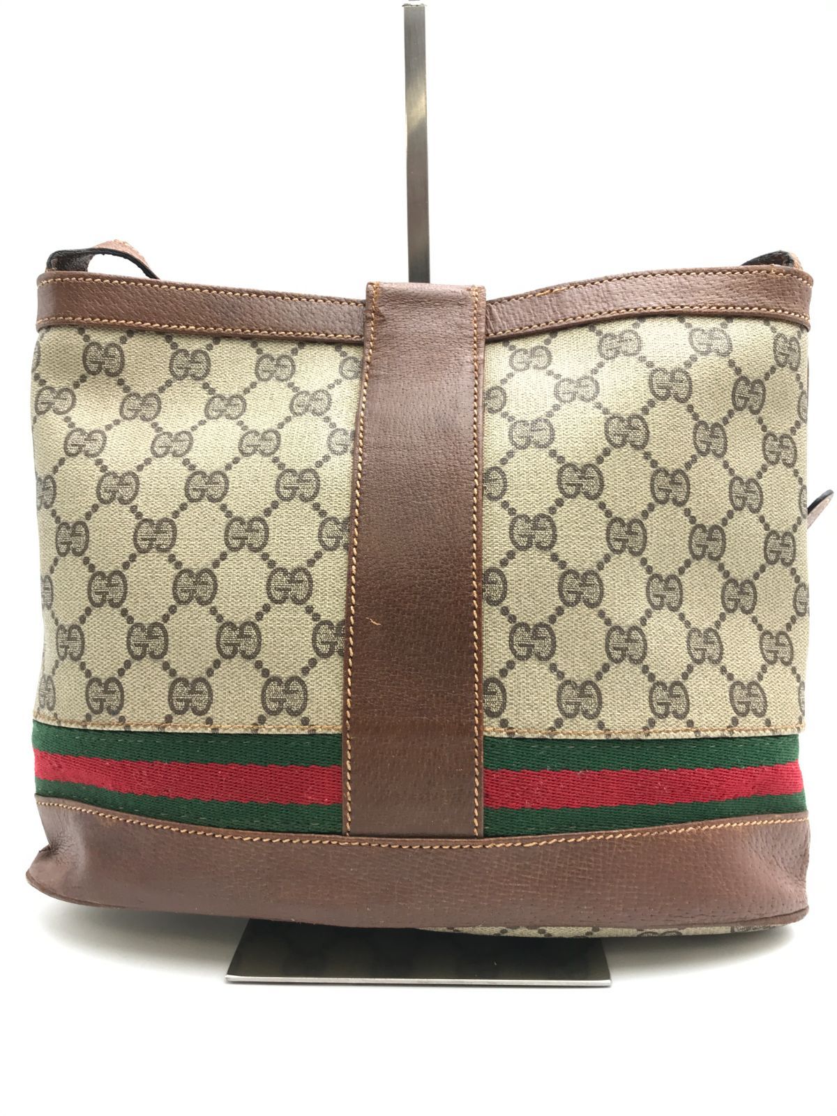 希少 オールドグッチ シェリーライン ショルダーバッグ GG柄 PVC レザー 希少 GUCCI オールドグッチ ショルダーバッグ シェリーライン GG