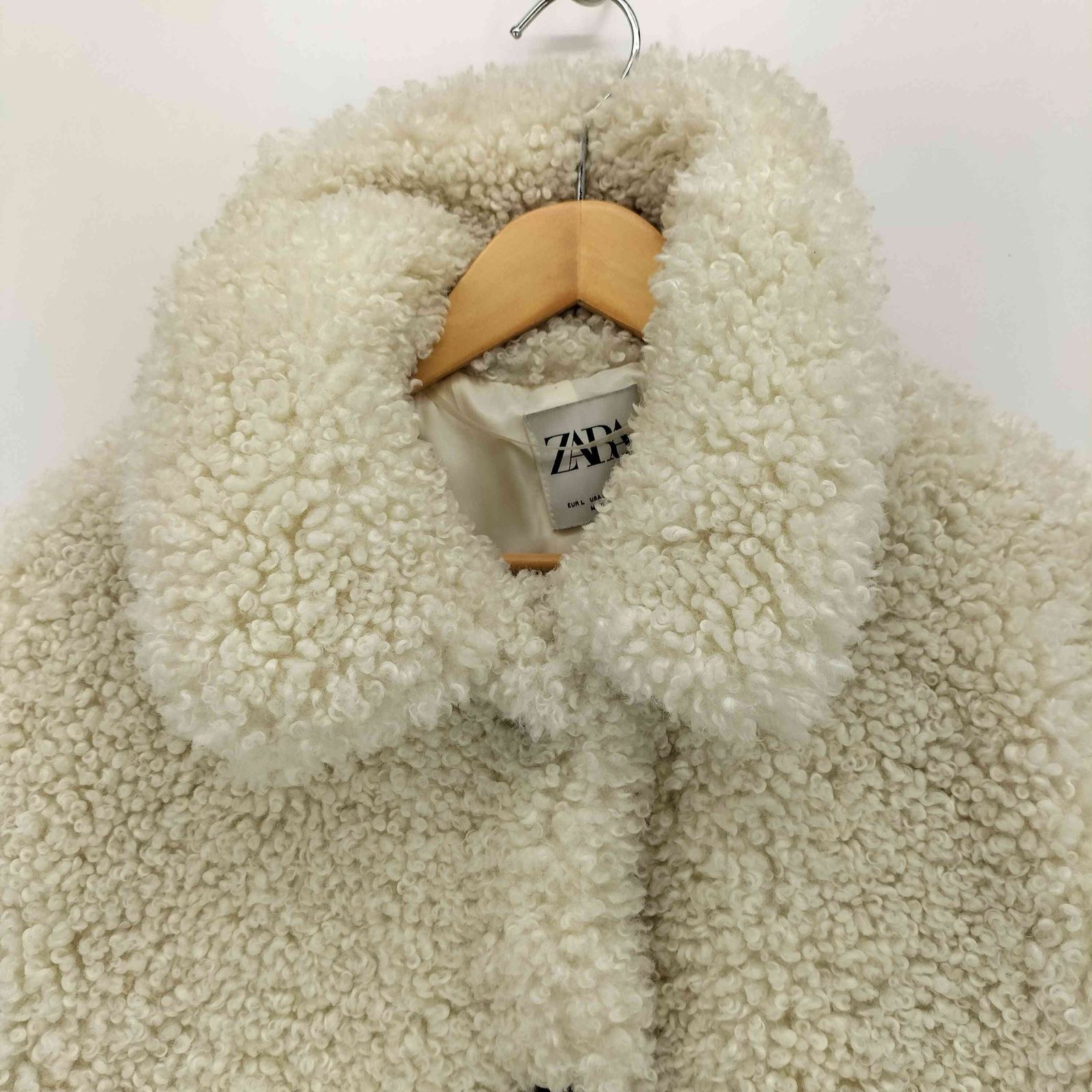ザラ ZARA ホワイドボア ロングコート レディース import：L - メルカリ
