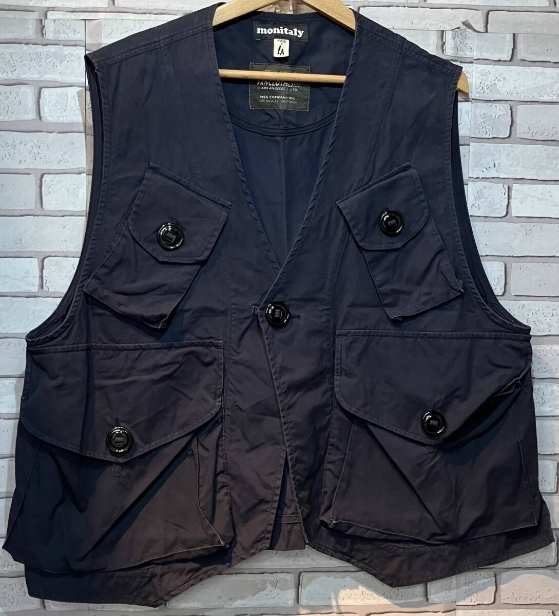 MONITALY モニタリー ベスト アメカジ ネイビー -買い特価