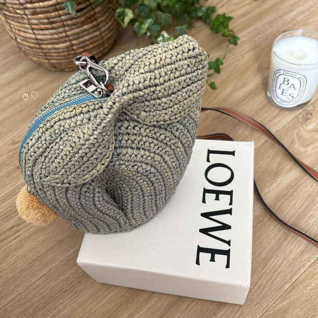LOEWEロエベ　ラフィアバニーバッグ　ショルダー　斜めがけポシェット　ラビット LOEWEロエベ ラフィアバニーバッグ ショルダー 斜めがけポシェット