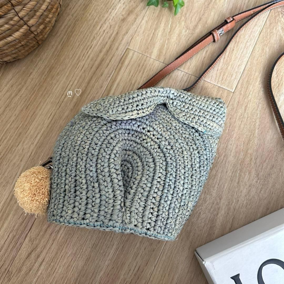 LOEWEロエベ　ラフィアバニーバッグ　ショルダー　斜めがけポシェット　ラビット LOEWEロエベ ラフィアバニーバッグ ショルダー 斜めがけポシェット