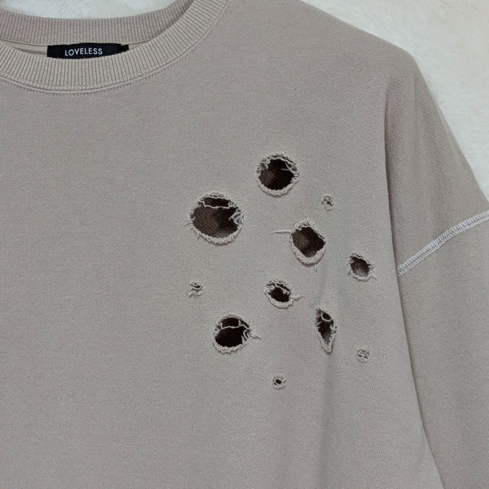 メンズ】【サンプル品】LOVELESS ラブレス ダメージ加工トレーナー L 