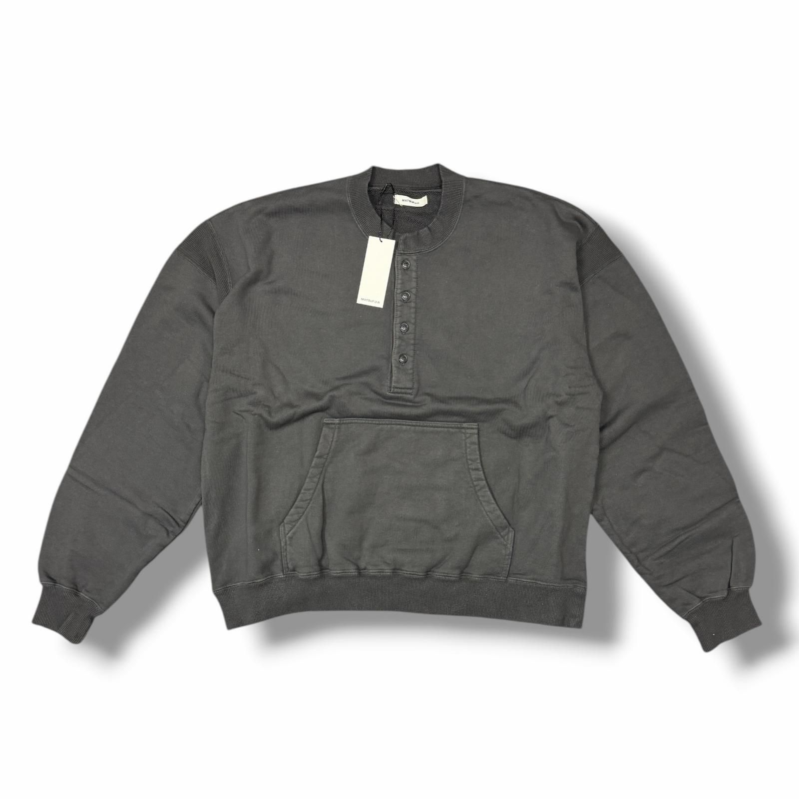 参考上代37400円 MATSUFUJI 25SS HENLEY NECK SWEATSHIRT ヘンリー