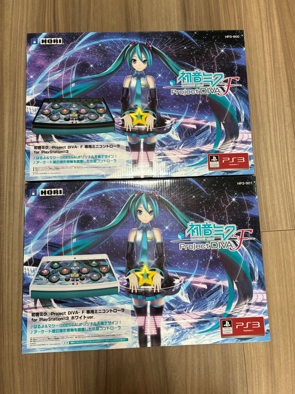 【希少デザイン】新品未開封PS3用 初音ミク -Project DIVA- F 専用ミニコントローラ　白黒2点セット