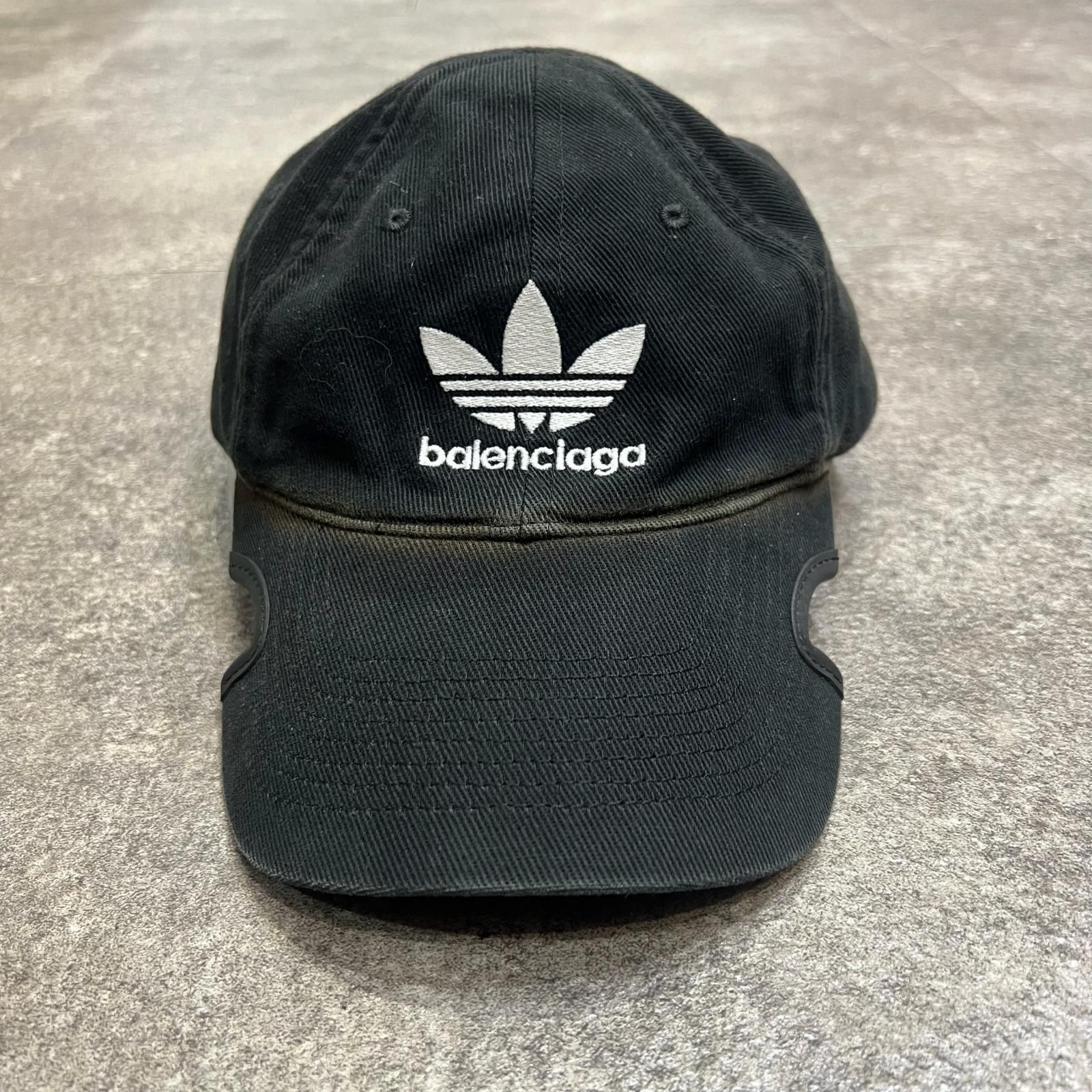 アウトレットファッション BALENCIAGA adidas コラボ 加工 キャップ 