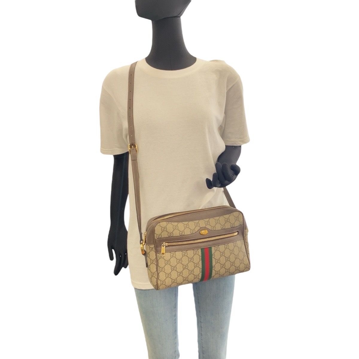 美品 GUCCI グッチ シェリーライン オフィディア ベージュ GG