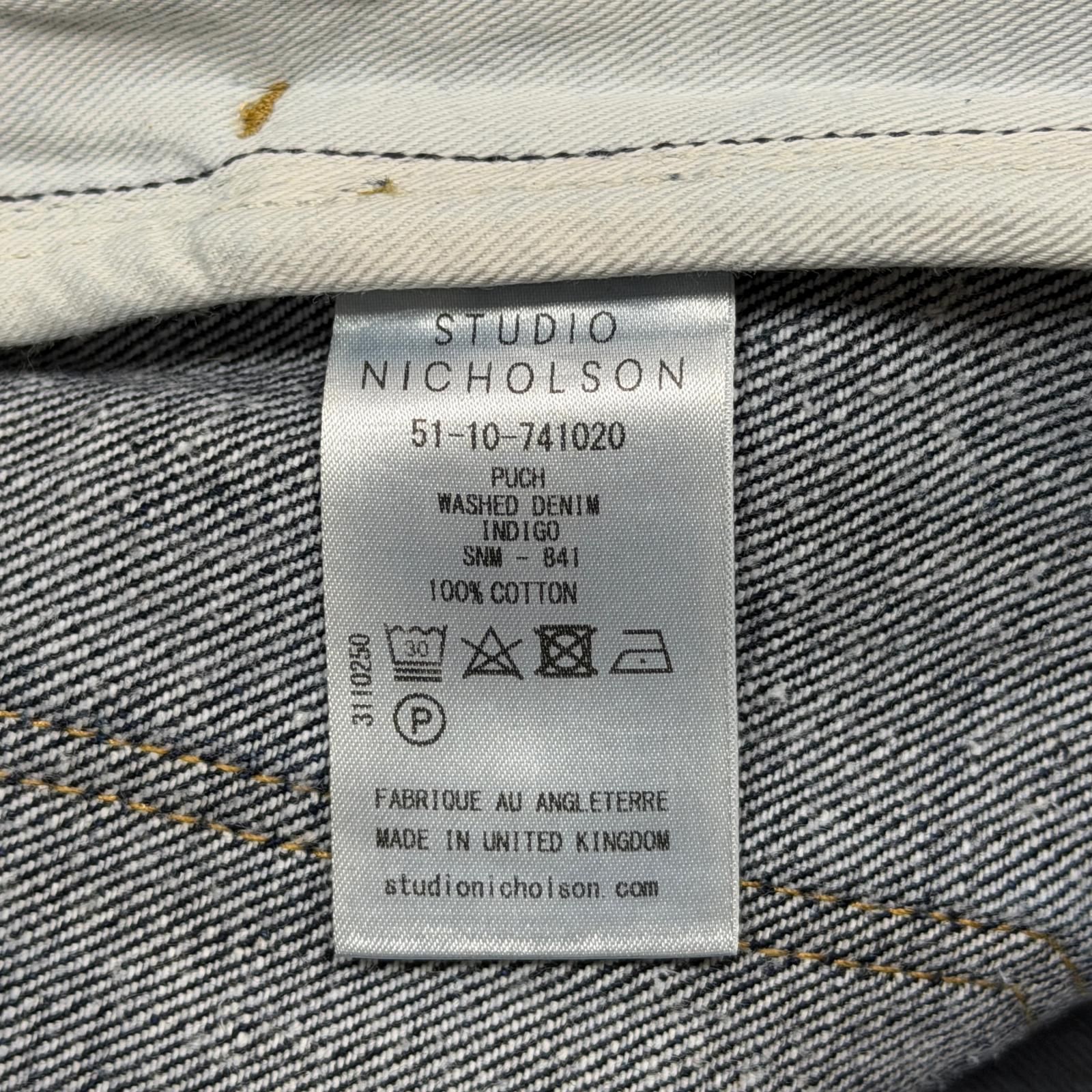 参考上代53900円 未使用 STUDIO NICHOLSON WASHED DENIM ウォッシュド 