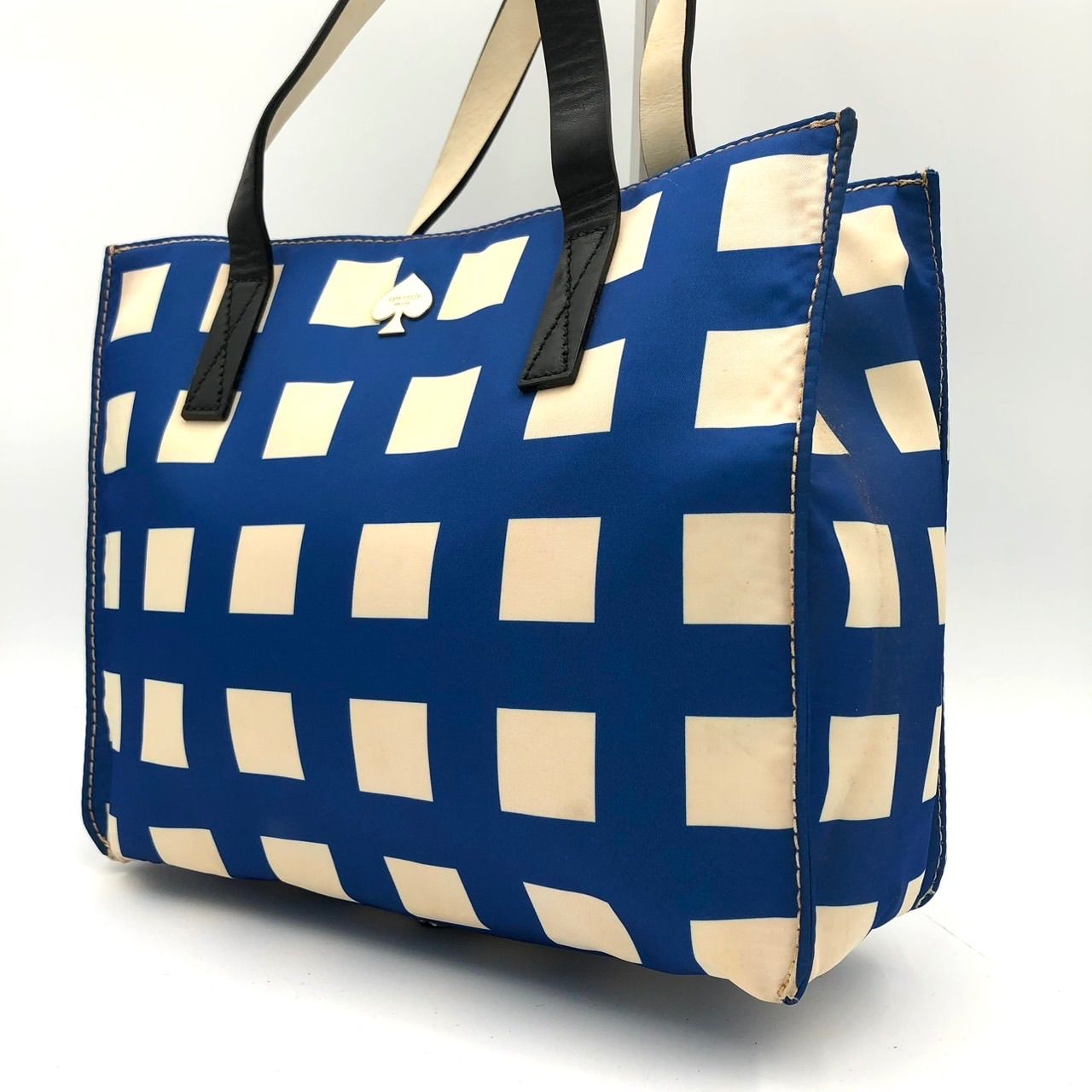 ケイトスペード kate spade トートバッグ ブルー ホワイト ナイロン 