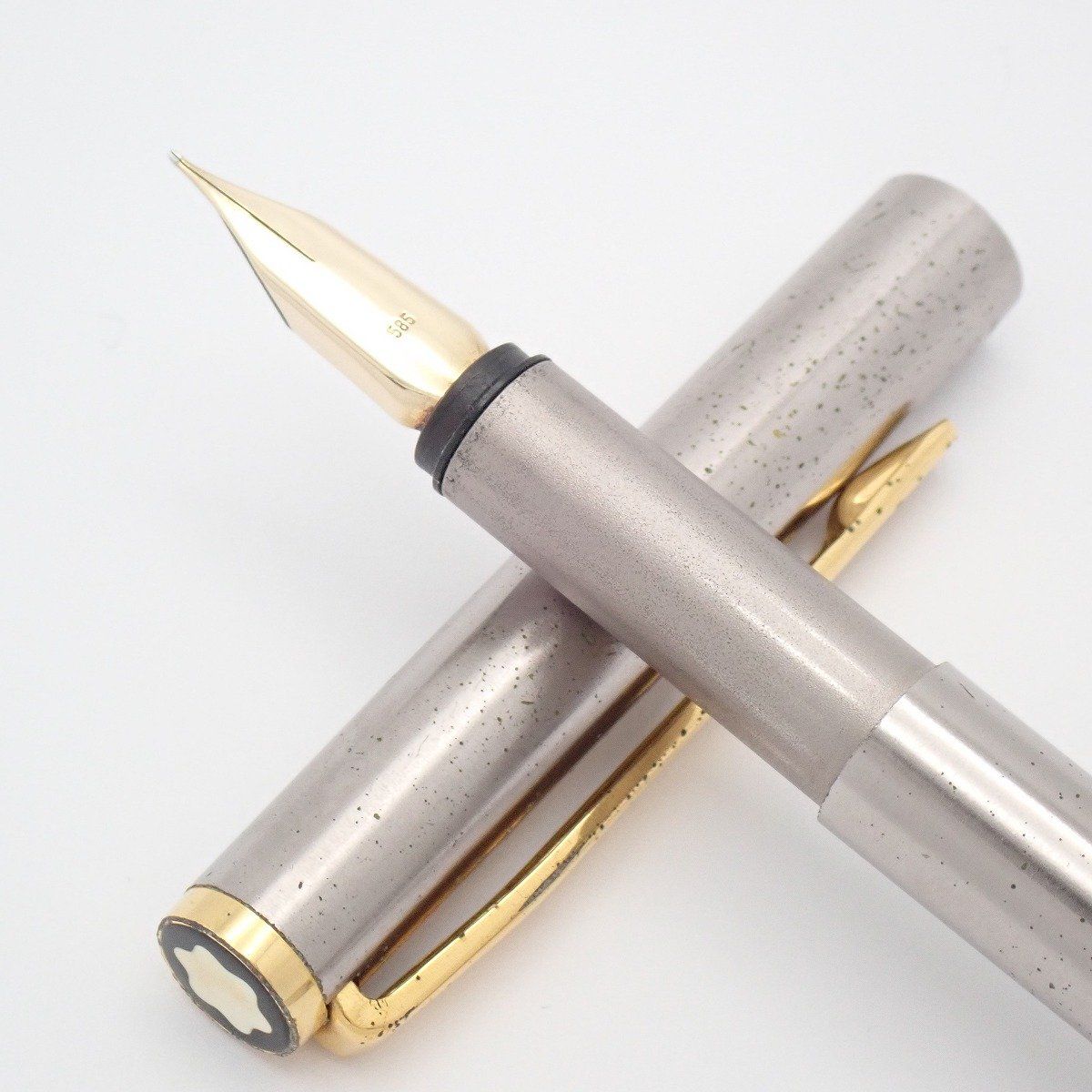 MONTBLANC モンブラン ノブレス 万年筆 14Kペン先 グレー系×ゴールド