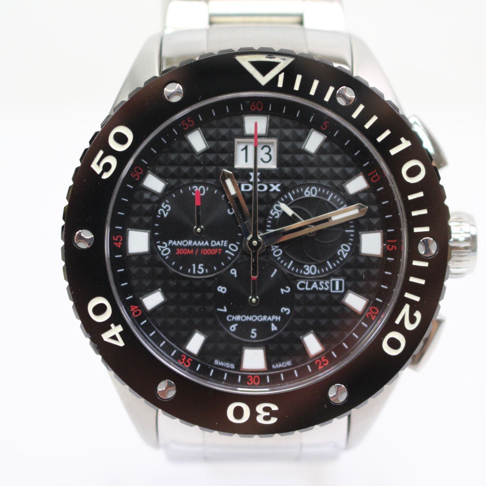 614)【26年4月電池交換済み】EDOX エドックス クラスワン クロノグラフ 