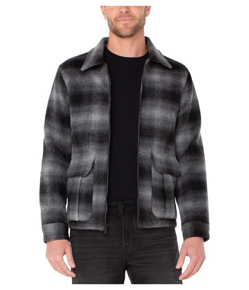リヴァプール ロサンゼルス メンズ アウター コート ジャケット Liverpoolos Angeles Long Sleeve Plaid Zip Jacket Black Grey Mult ブラック