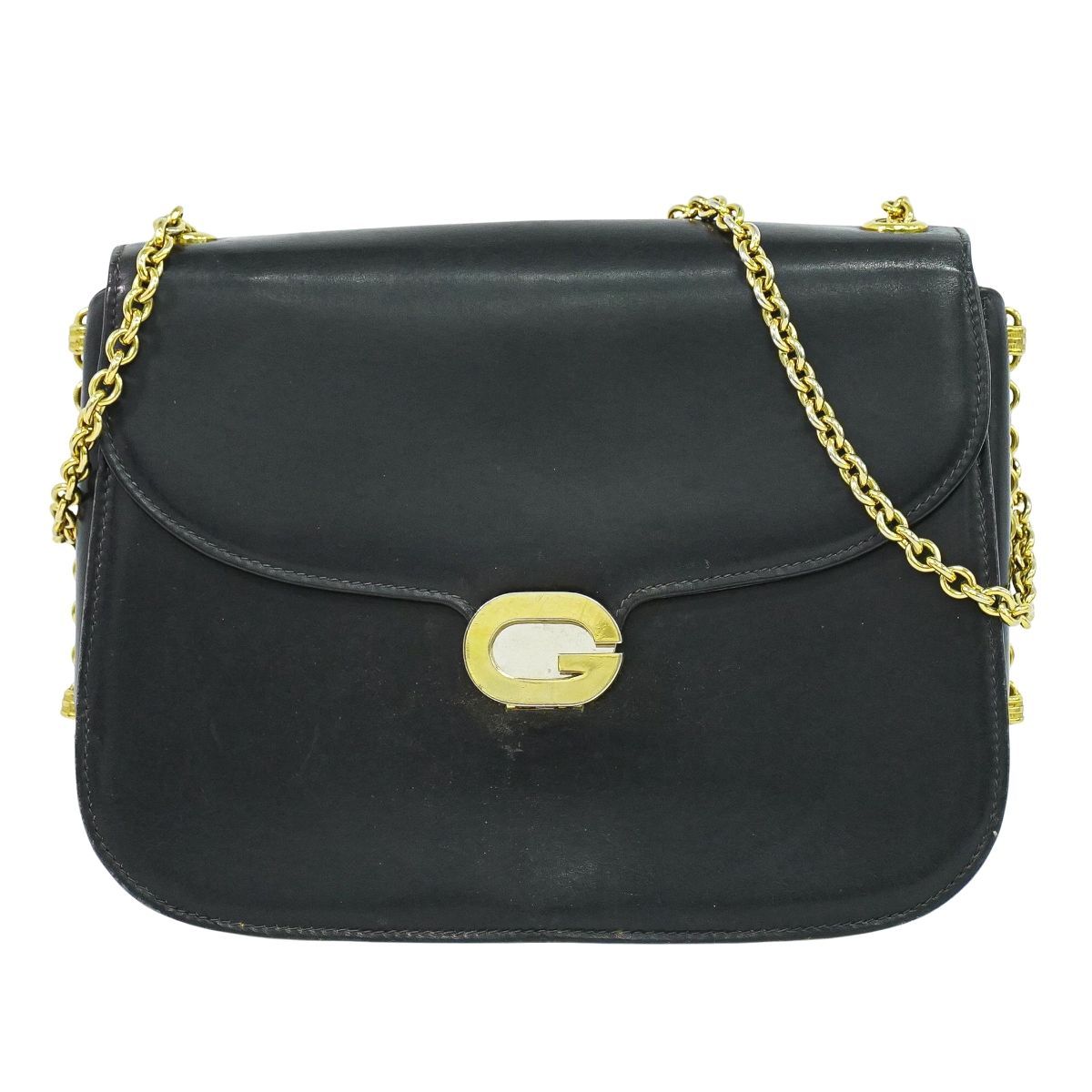 本物 グッチ GUCCI オールドグッチ チェーン ショルダーバッグ レザー 
