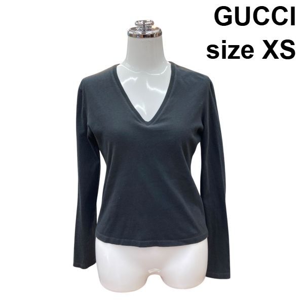○◇ グッチ GUCCI カットソー トップス 長袖 Vネック Tシャツ