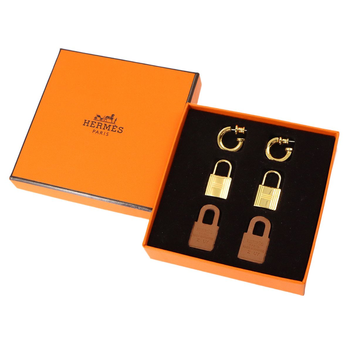未使用 展示品 エルメス HERMES オーケリー ピアス カデナ型