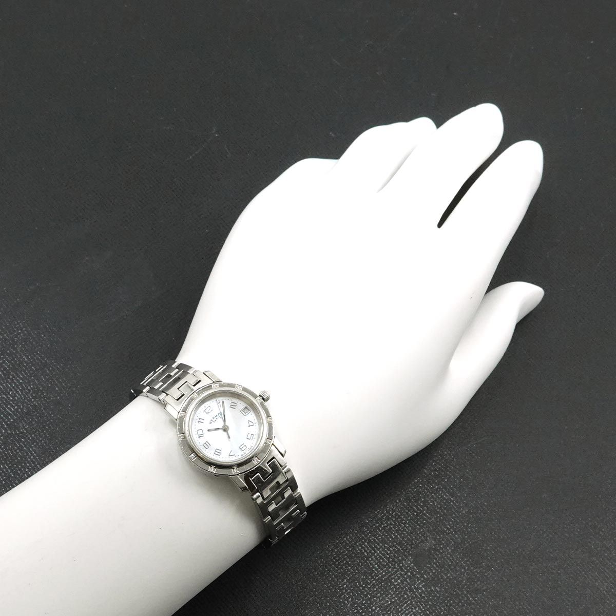 エルメス HERMES クリッパー ナクレ CL4 230 レディース 腕時計 12P 
