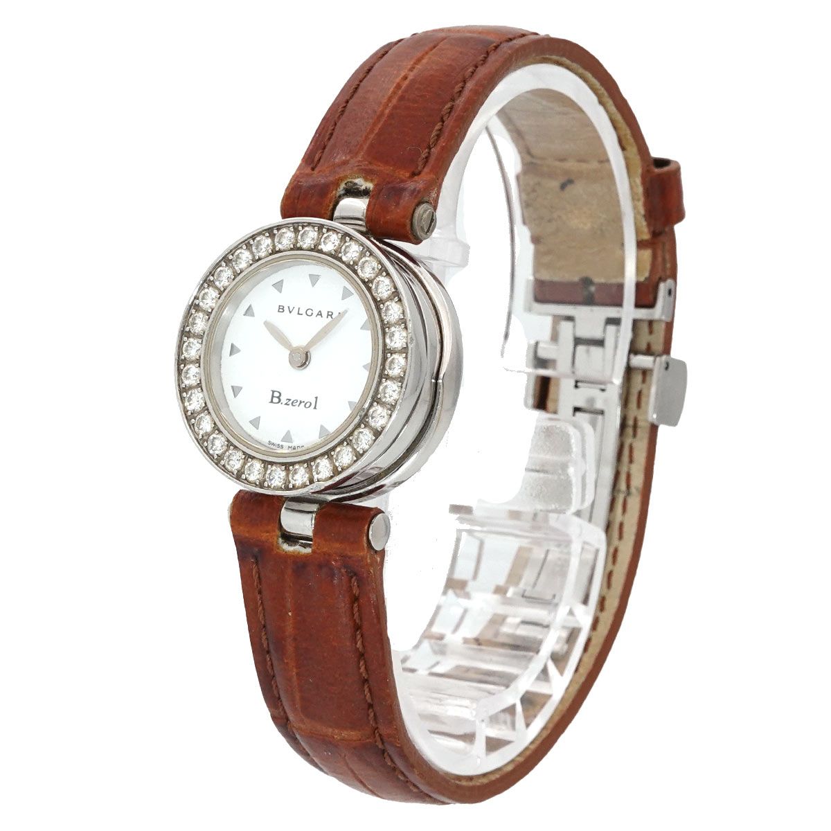 ブルガリ BVLGARI ビーゼロワン BZ22S ダイヤベゼル レディース 腕時計 ホワイト クォーツ ウォッチ B-zero 1 90321798 ビー・ゼロワン ブルガリ BVLGARI ビーゼロワン BZ22S 白文字盤 ベゼル