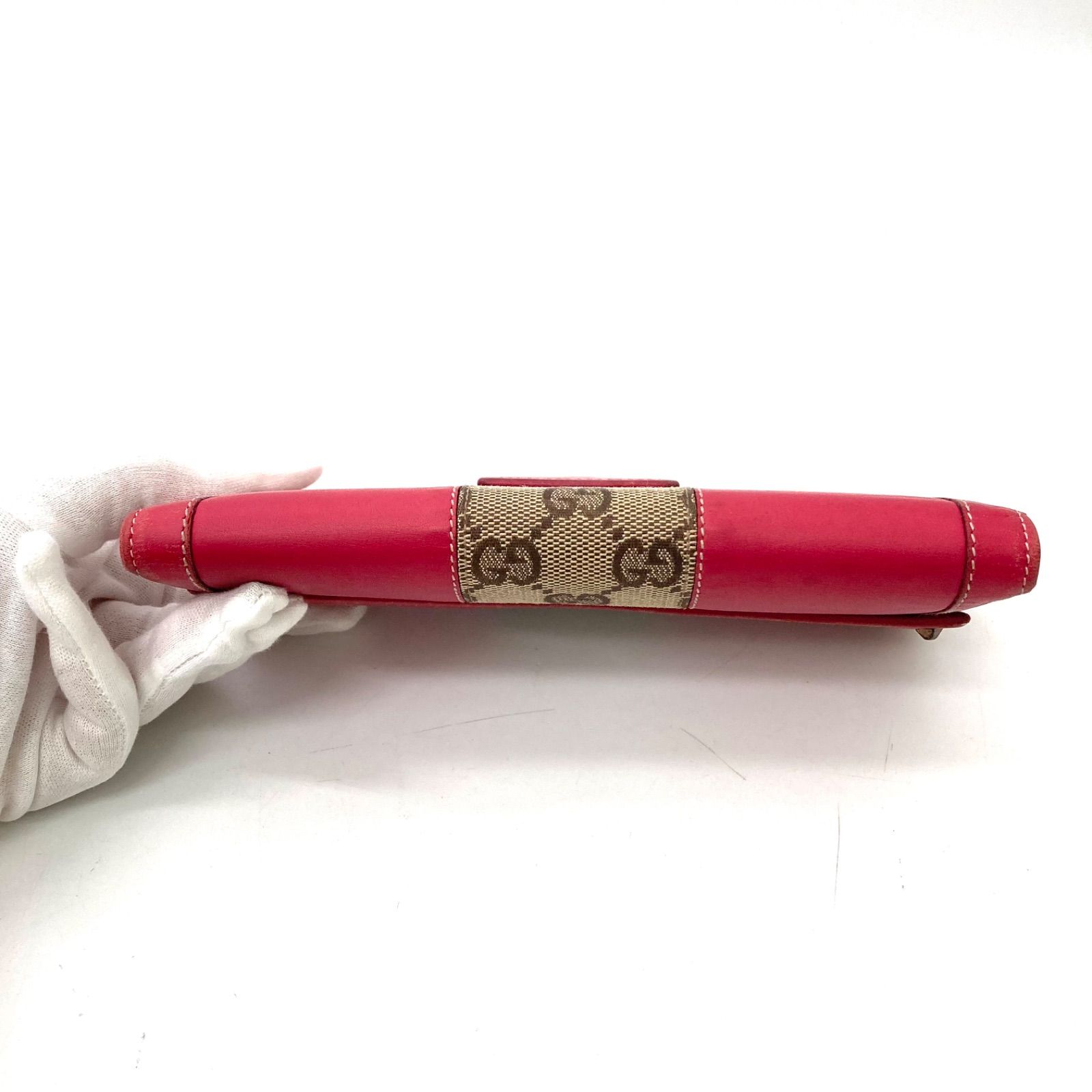GUCCI】グッチ 長財布 GGキャンバス ピンク ブラウン レザー☆ - メルカリ