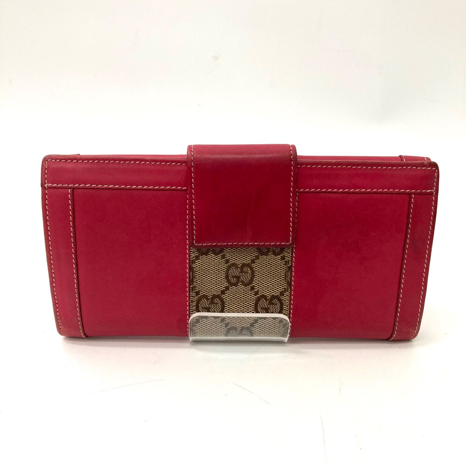 GUCCI】グッチ 長財布 GGキャンバス ピンク ブラウン レザー☆ - メルカリ