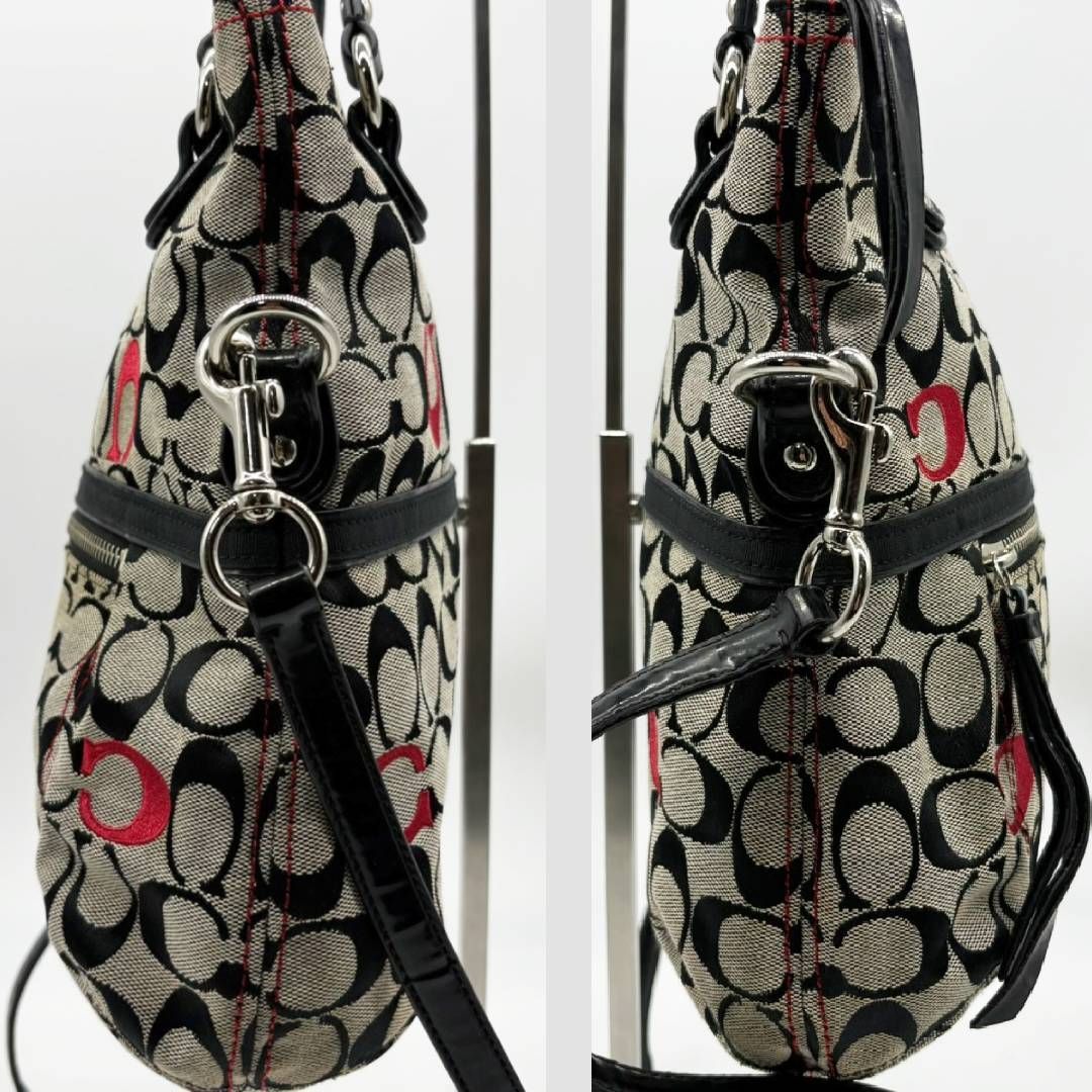 コーチ COACH トートバッグ 2WAY シグネチャー ブラック グレー 