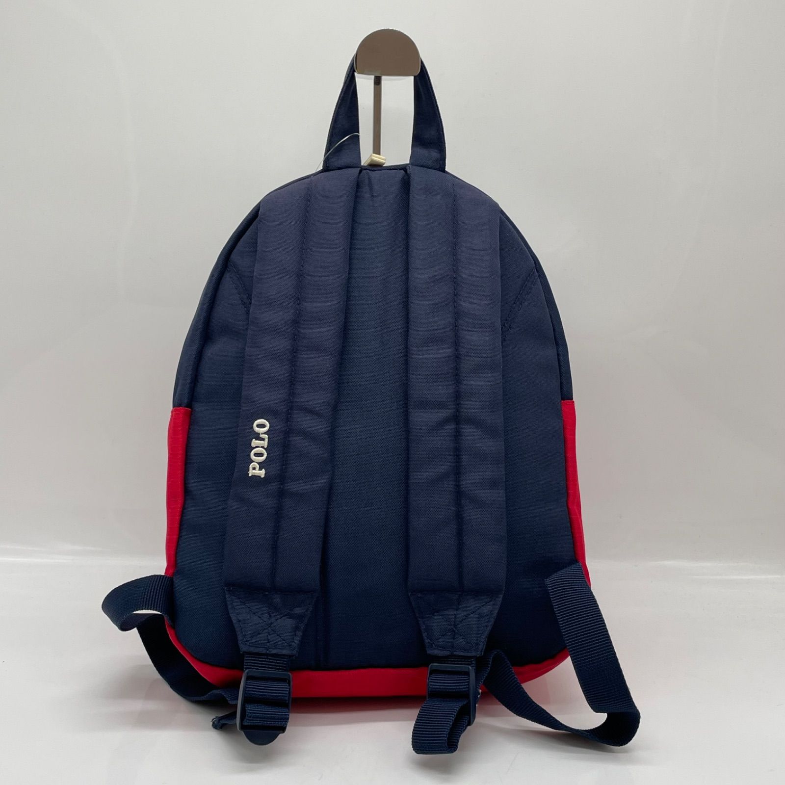 BN8487□Polo Ralph Lauren リュック ネイビー×レッド ナイロン キッズ 