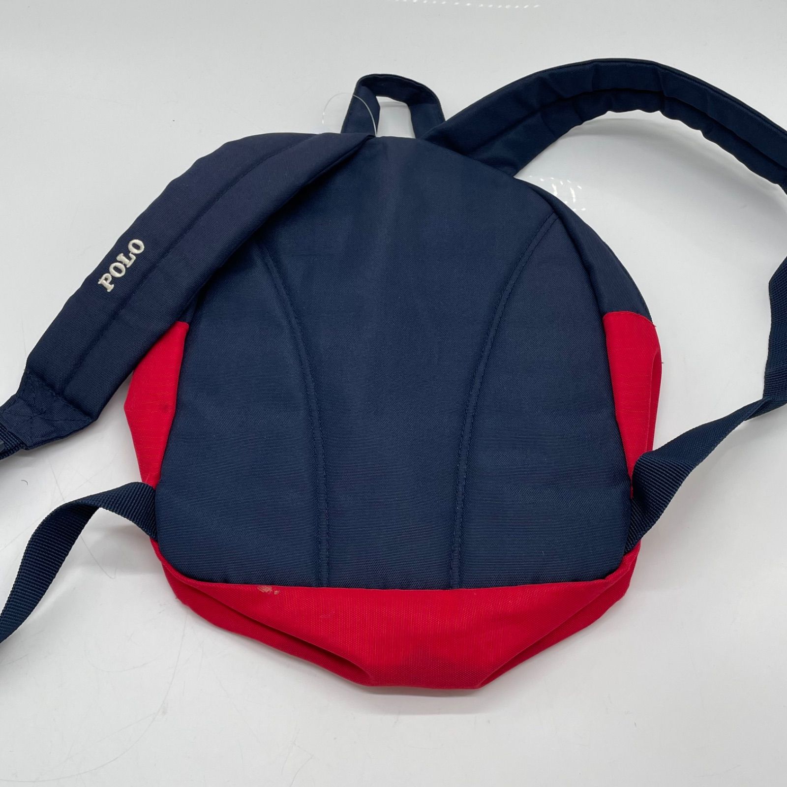 BN8487□Polo Ralph Lauren リュック ネイビー×レッド ナイロン キッズ 