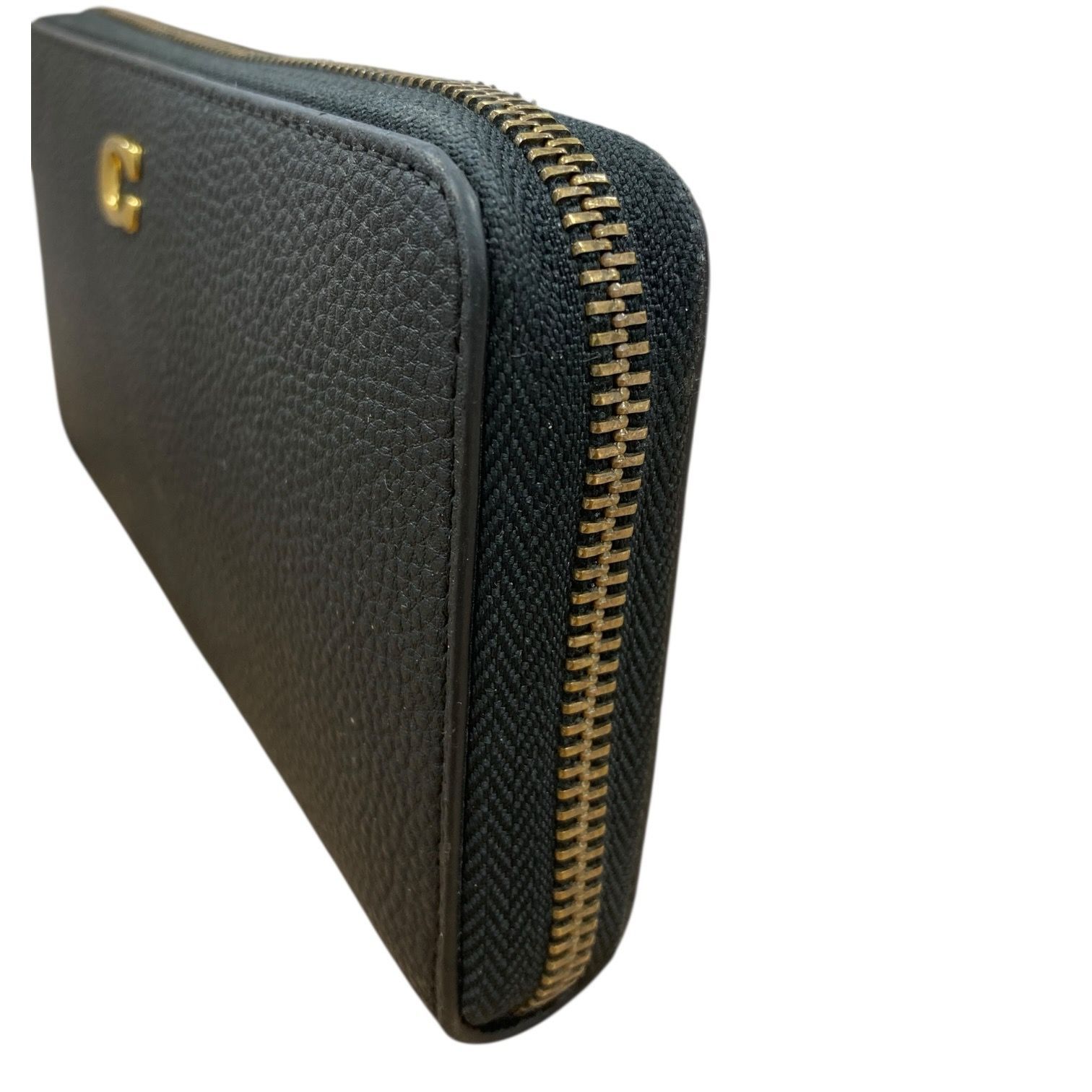 COACH コーチ レザー ラウンドファスナー長財布 CC489 ブラック
