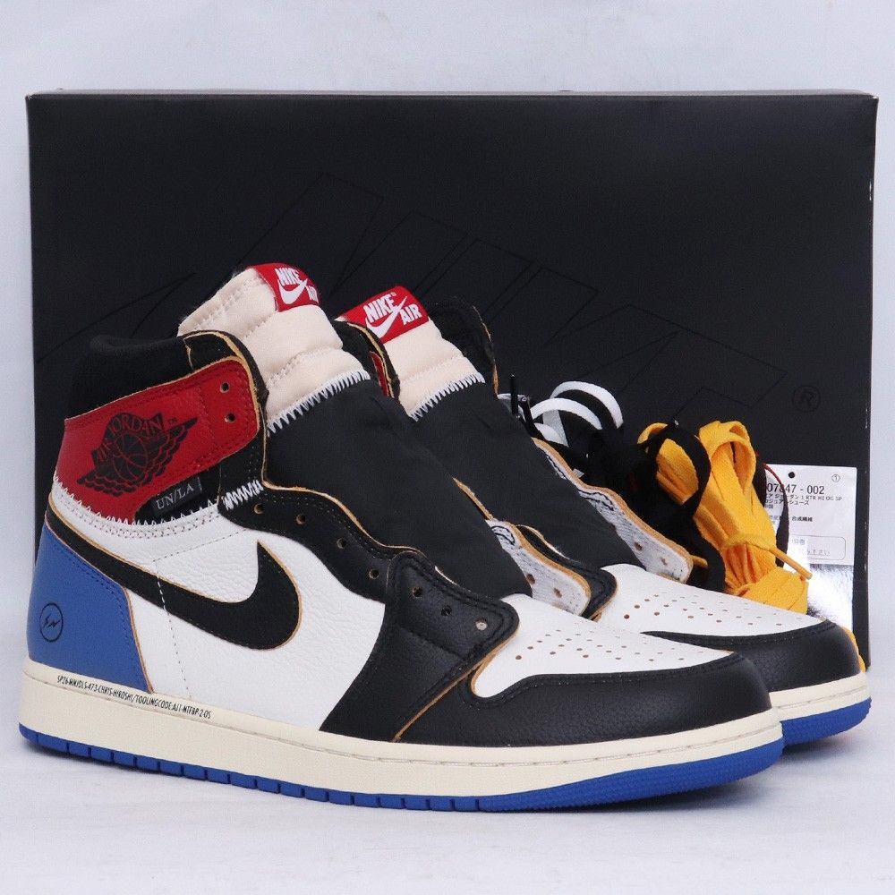 28cm NIKE × FRAGMENT × UNION Air Jordan 1 High OG Black/Varsity 