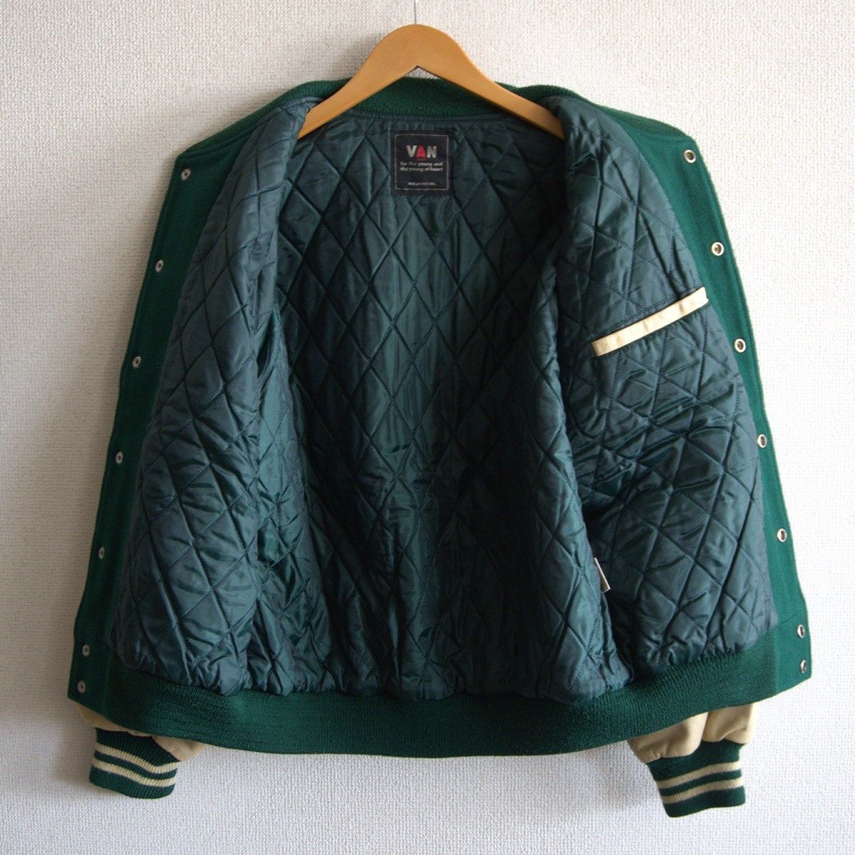 美品】 VAN JAC 【袖レザー スタジャン】L ヴァン ワッペン スタジアム 