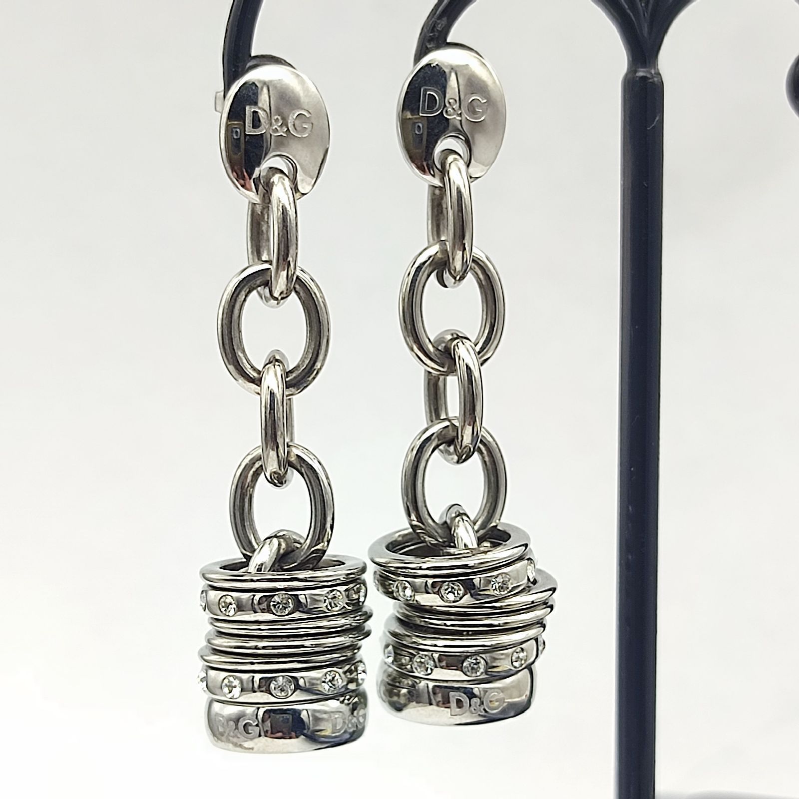 美品】D&G ドルチェ&ガッバーナ チェーンリングデザインピアス ライン 