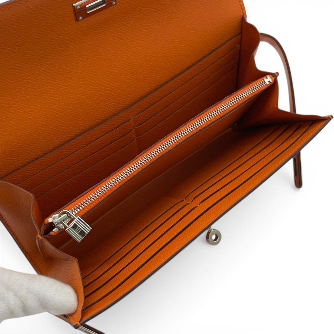 超極美品】エルメス HERMES 二つ折り長財布 ケリーウォレット ヴォー 