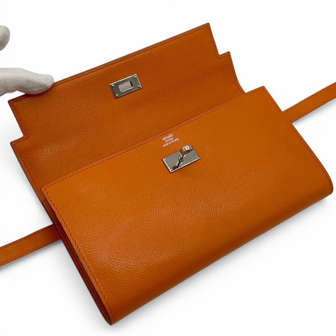 超極美品】エルメス HERMES 二つ折り長財布 ケリーウォレット ヴォー 