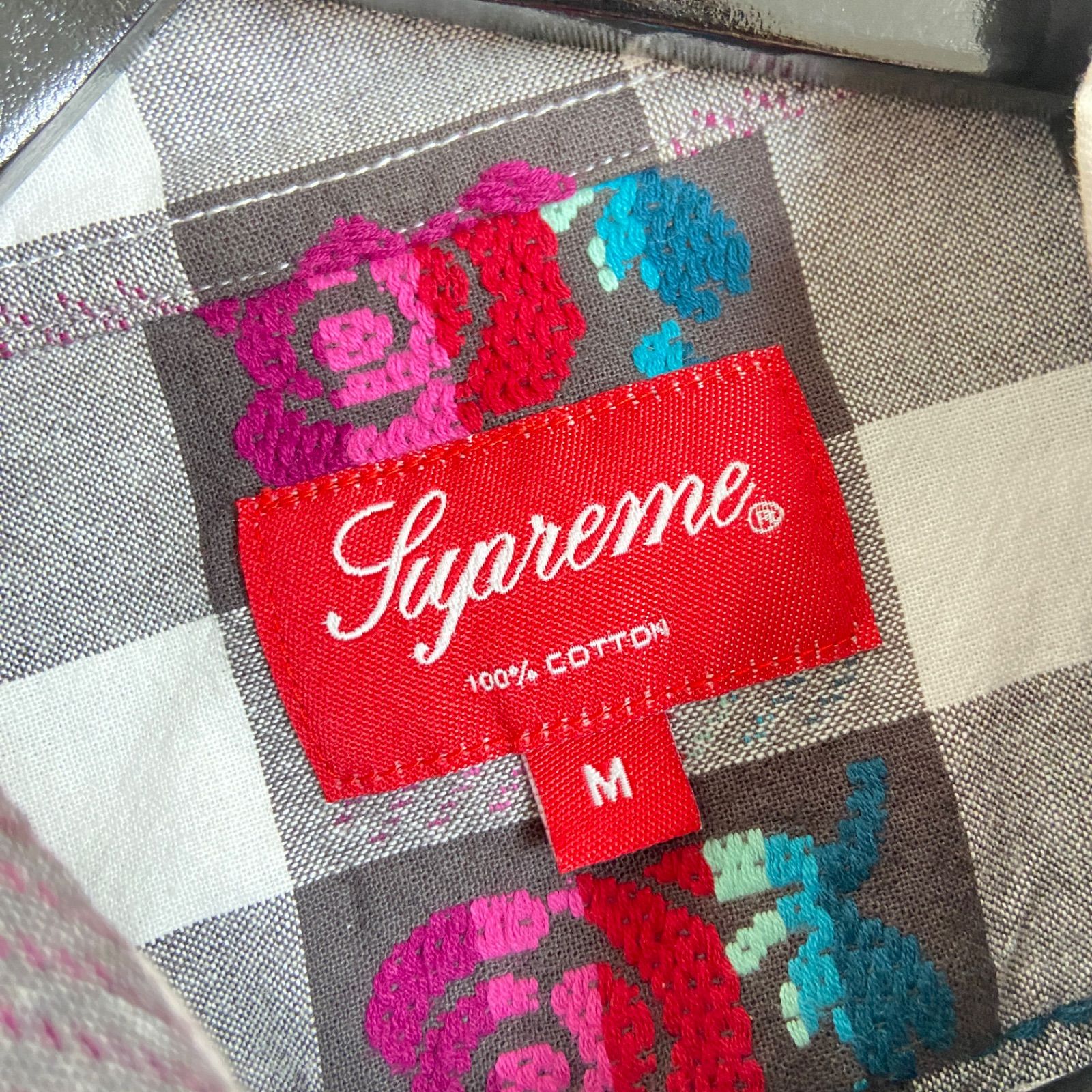 Supreme 19SS Rose Buffalo Plaid Shirt ローズ 刺繍 バッファロー