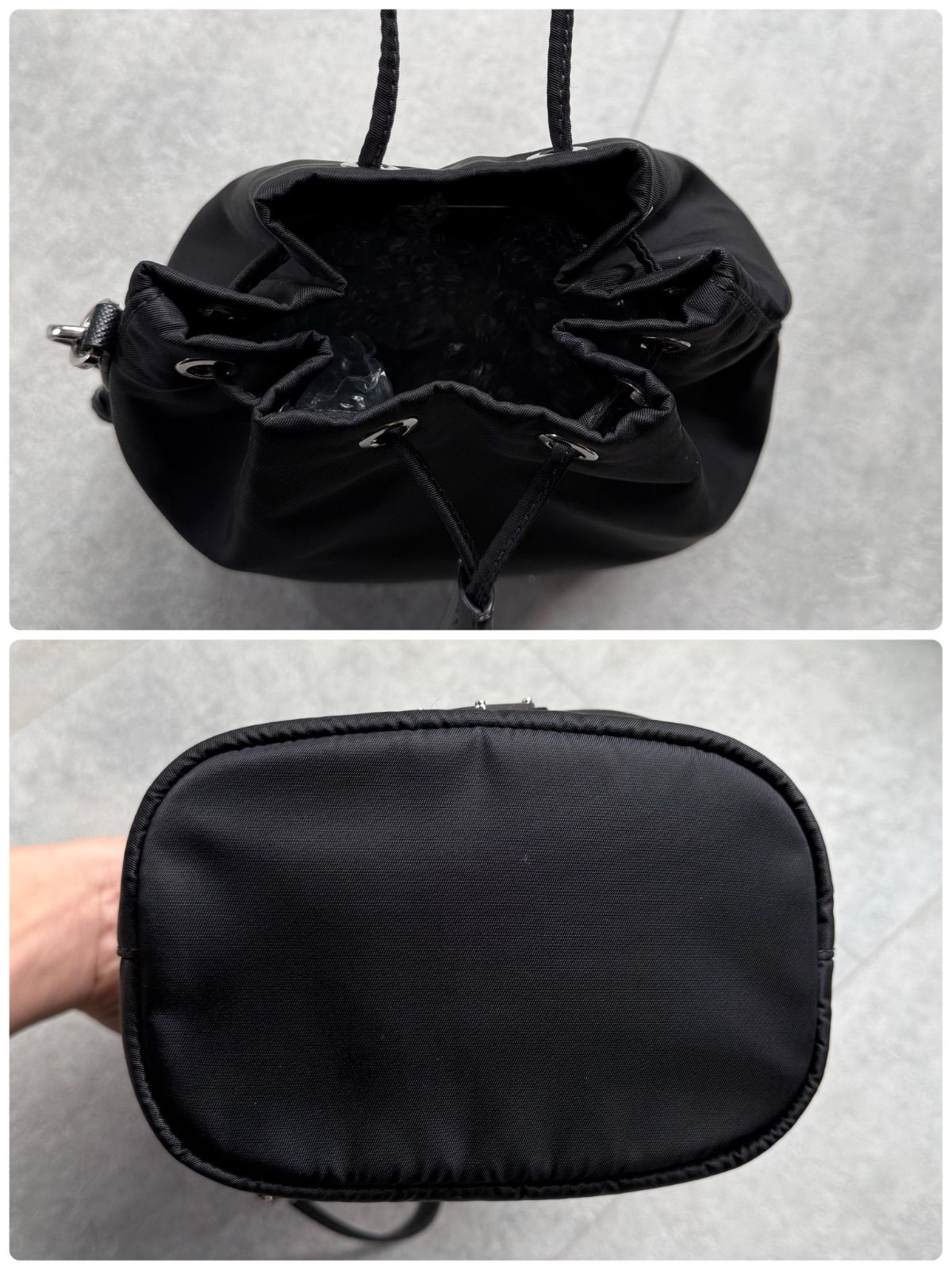 極美品 PRADA プラダ トライアングルロゴ 巾着バック Re-Nylon 