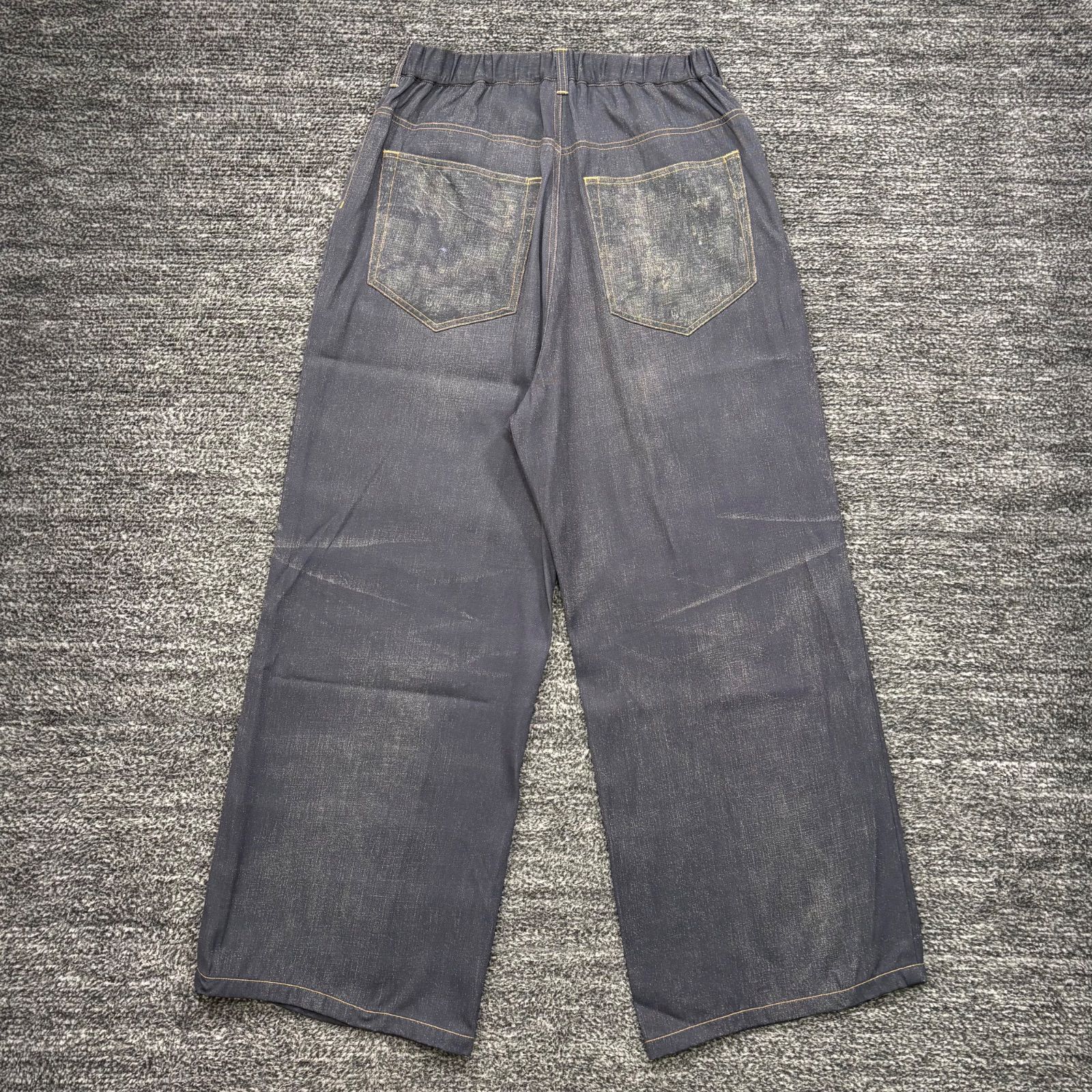 MB ULTIMATE FABRIC トロンプルイユワイドデニムパンツ Fサイズ MB