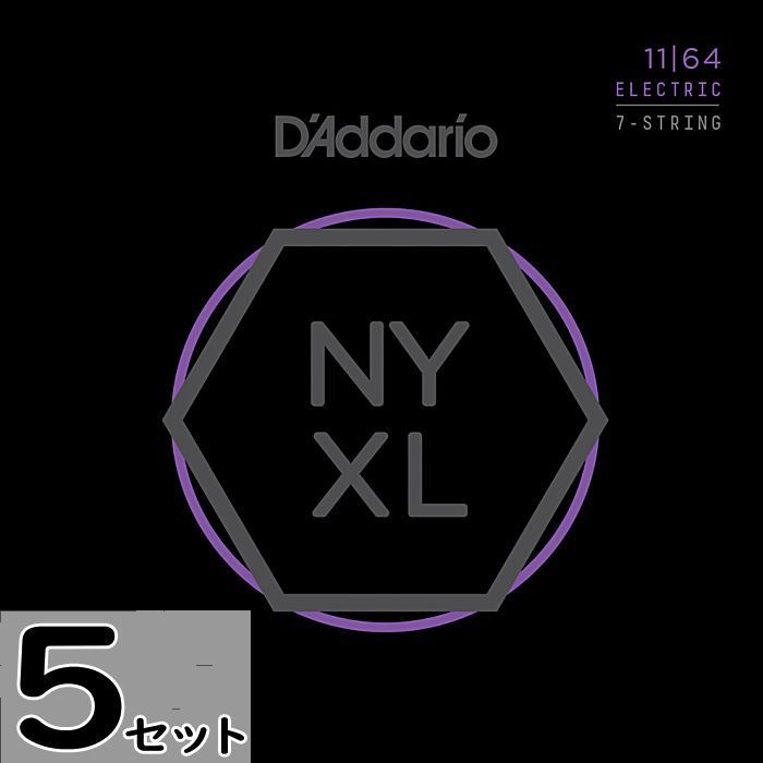5セット 7弦用 D'Addario NYXL1164 Medium 011-064 ダダリオ エレキギター弦 7,762円