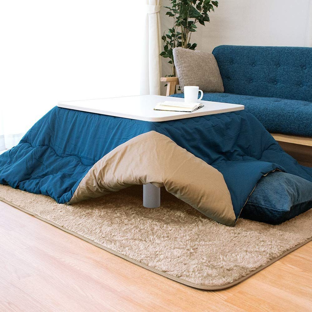 【特価商品】こだわり安眠館 こたつ布団 正方形 185×185㎝ 中わた1.5kg入り MUJI×MUJI 無地カラー ネイビー＆ベージュ モロッカンブルー かわいい 適合こたつ本体：75×75cm～80×80cm こたつ 掛け布団 こたつ掛け布団 シンプル 4,113円