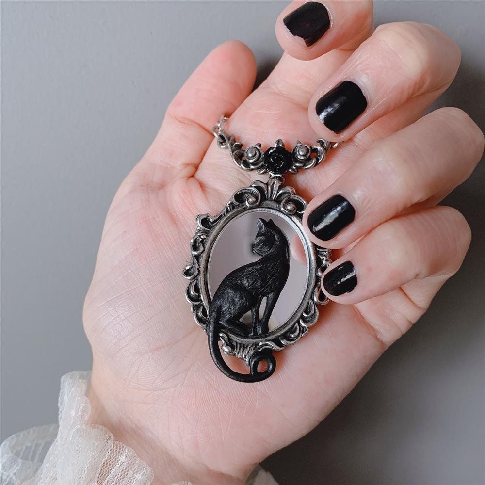 Alchemy Gothic Collana Feline Felicity – Ciondolo Gatto In Peltro Argentato - 2