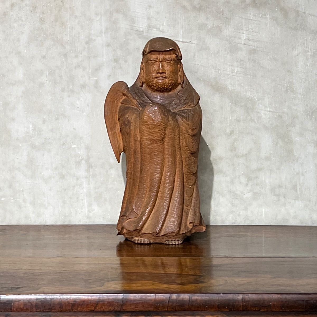 一木彫り 達磨立像 【在名】達磨大師 木彫／天然木 置物・オブジェ 