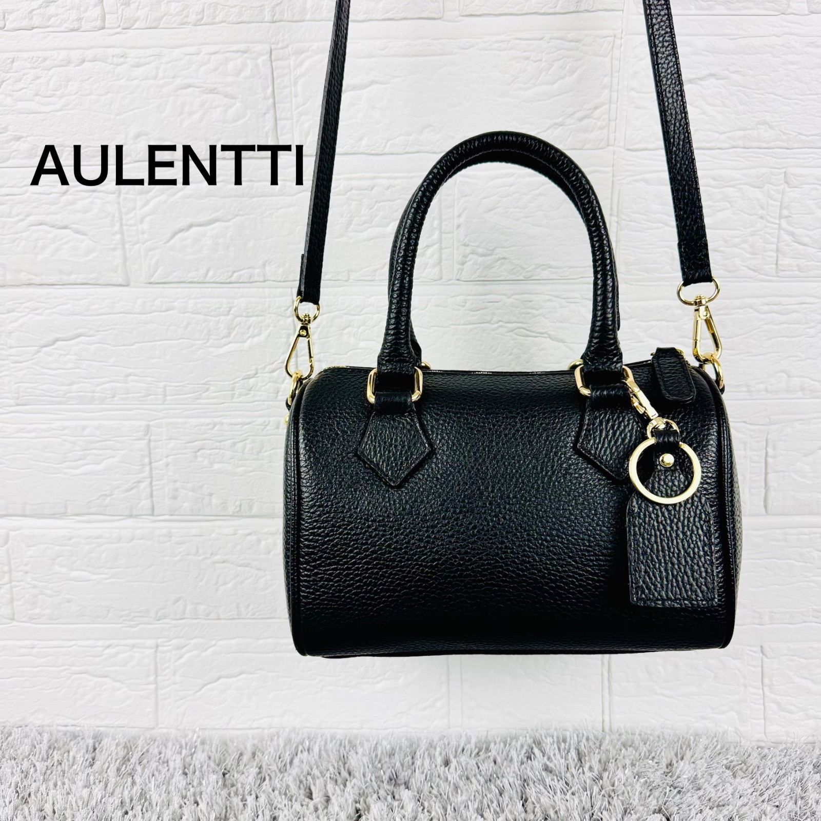 美品】AULENTTI オウレンティ ミニボストン ショルダーバッグ 