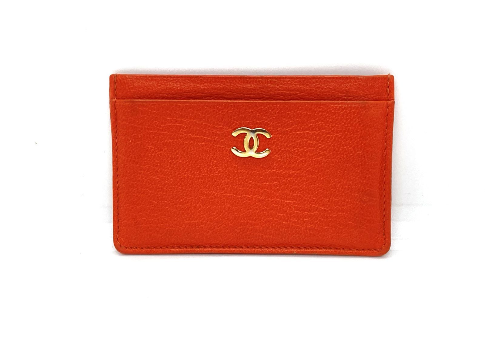 中古良品 CHANEL ココ・マーク レザー カードケース カードホルダー