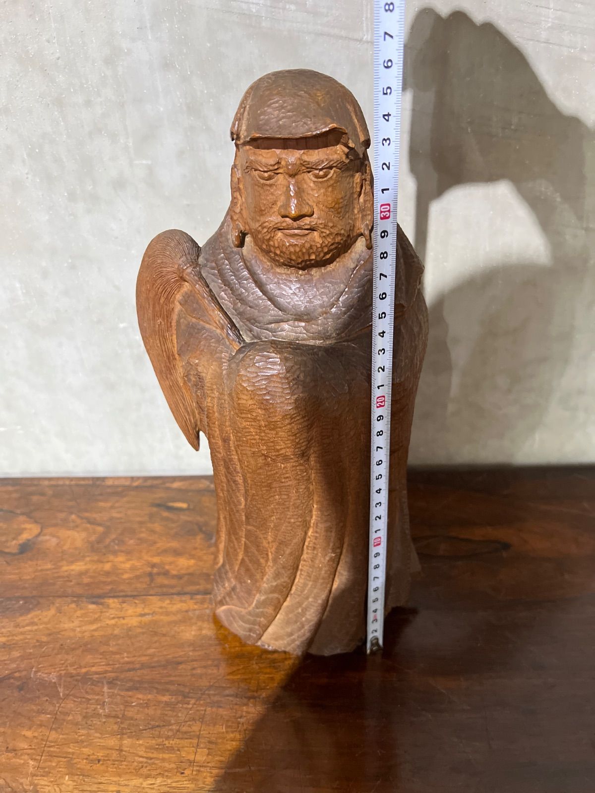 一木彫り 達磨立像 【在名】達磨大師 木彫／天然木 置物・オブジェ 