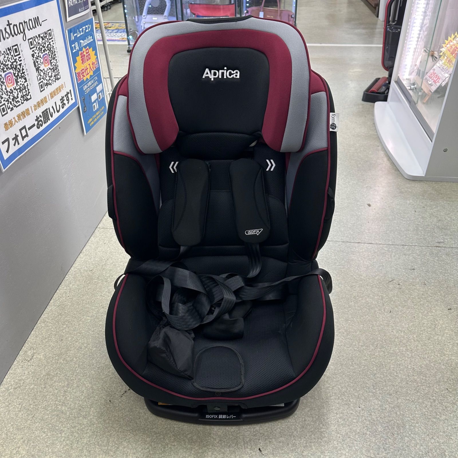 ?198【美品】Aprica チャイルドシート&ジュニアシート formfit ISOFIX 