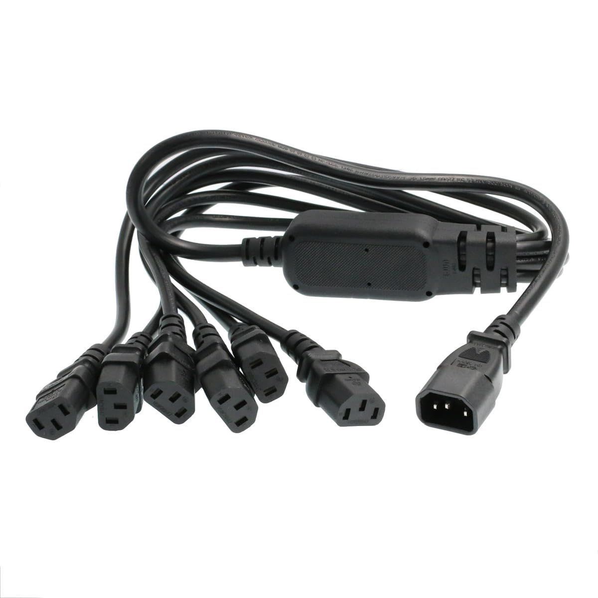 Brand New UPS PDU Computer Servo PC Monitor Power Splitter Cord C14 24 (c14-6xc13) to HangTON 6 x C13 10A 250V Extension Cable