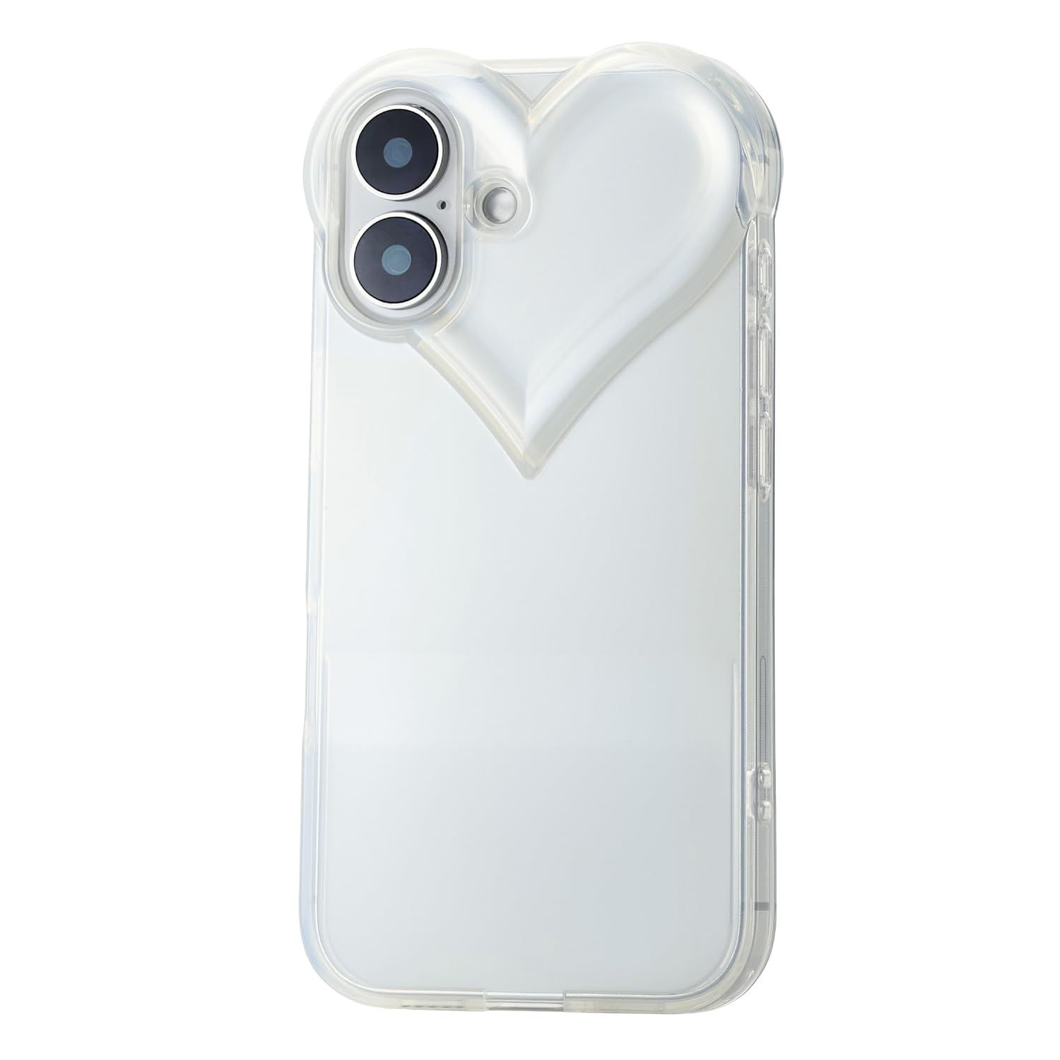 新品 エレコム iPhone 16 ケース クリア ぷっくり ハート マイクロドット加工 ソフト TPU ストラップホルダーシート付 ワイヤレス充電対応 かわいい おしゃれ クリア PM-A24AUCHCR