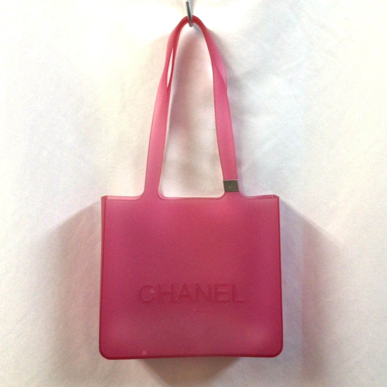 CHANEL シャネル パープル ラバー トート バッグ プールバッグ 【公式 