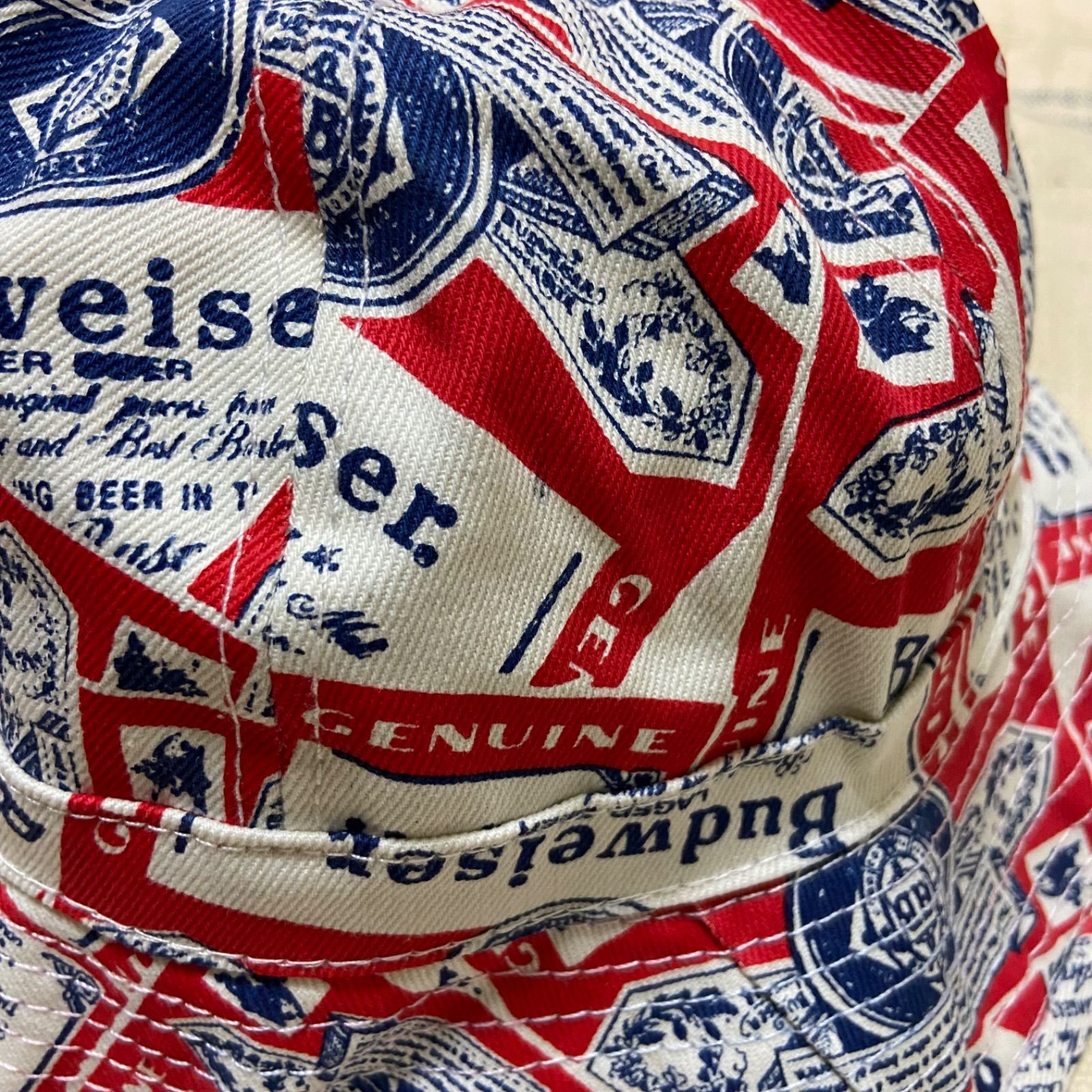 Budweiser バドワイザー 総柄 バケットハット アメカジ USA製 古着 budweiser バドワイザー 総柄 バケットハット アメカジ ヴィンテージ
