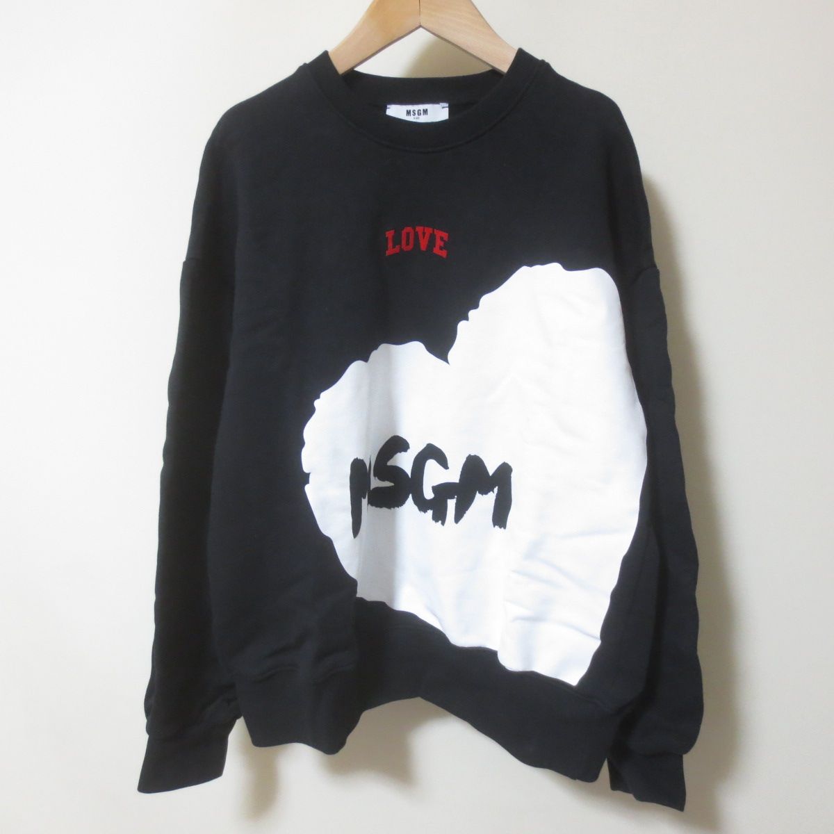BM241 MSGM キッズ ブラック トレーナー スウェット ロゴ プリント 8 