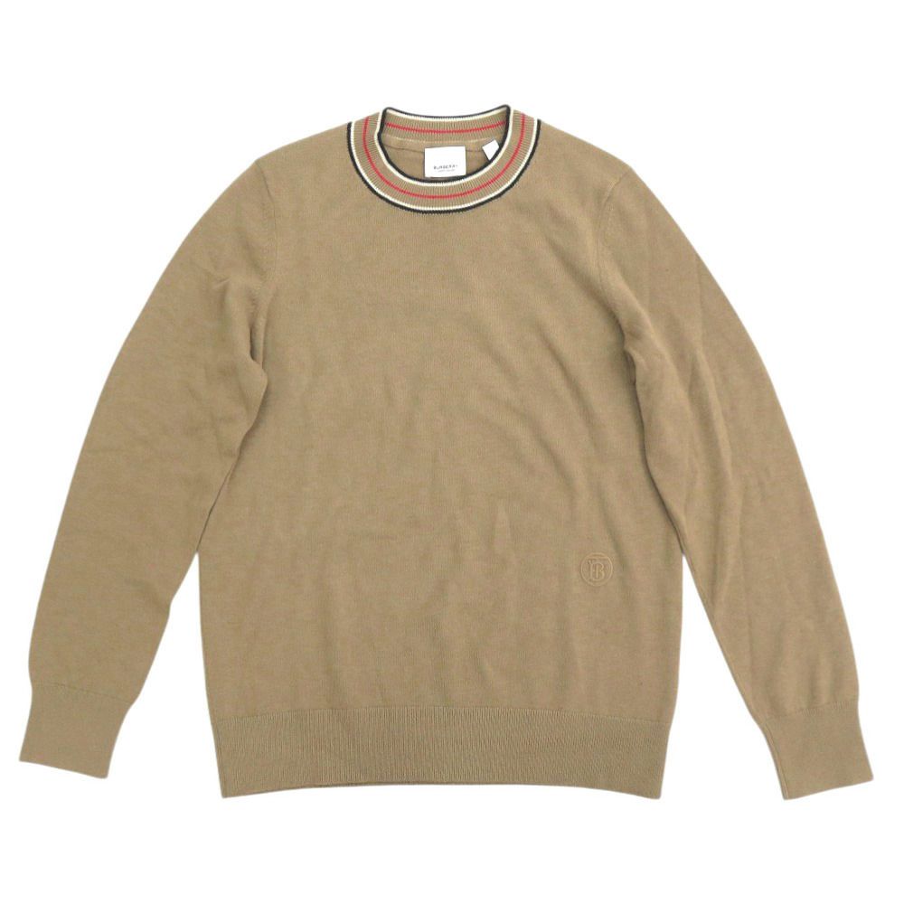 【新品未使用】BURBERRY カシミヤニットセーター S 新品同様 バーバリー TBロゴ刺繍 カシミヤ サイズS キャメル セーター